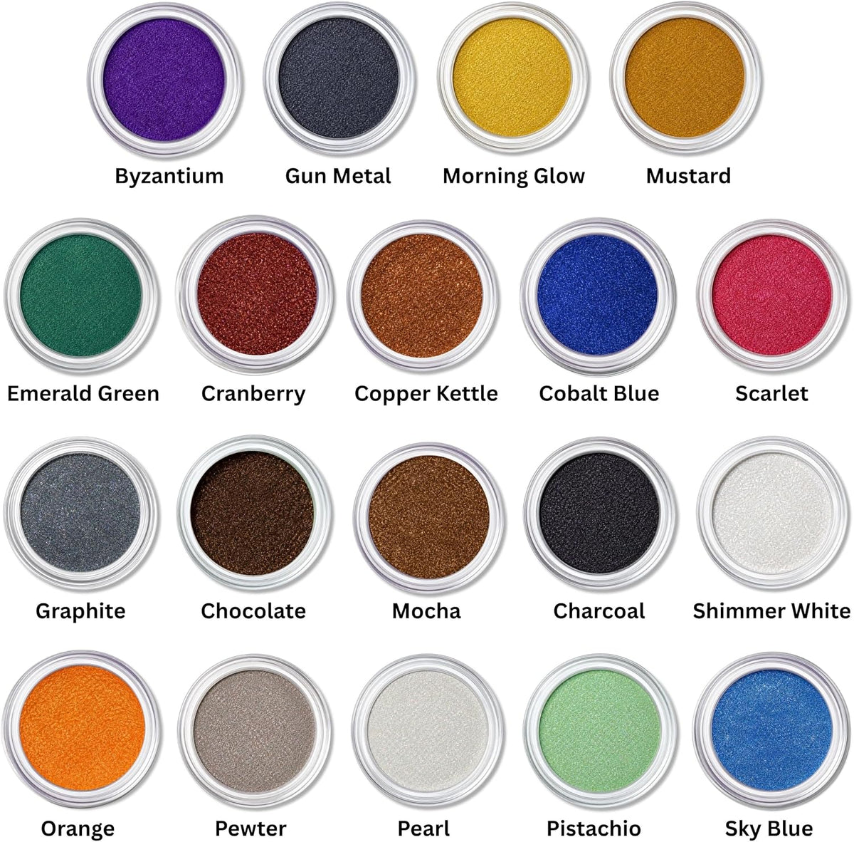 PCP Metallic color chart - all 19 colors