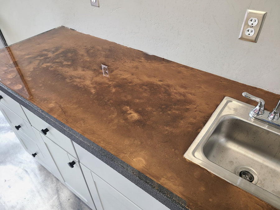 Copper metallic epoxy kitchen countertop