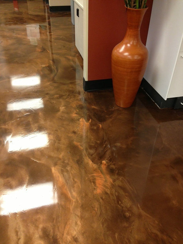 Copper metallic epoxy floor