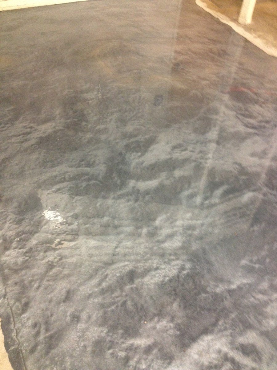 Silver and pewter metallic epoxy floor
