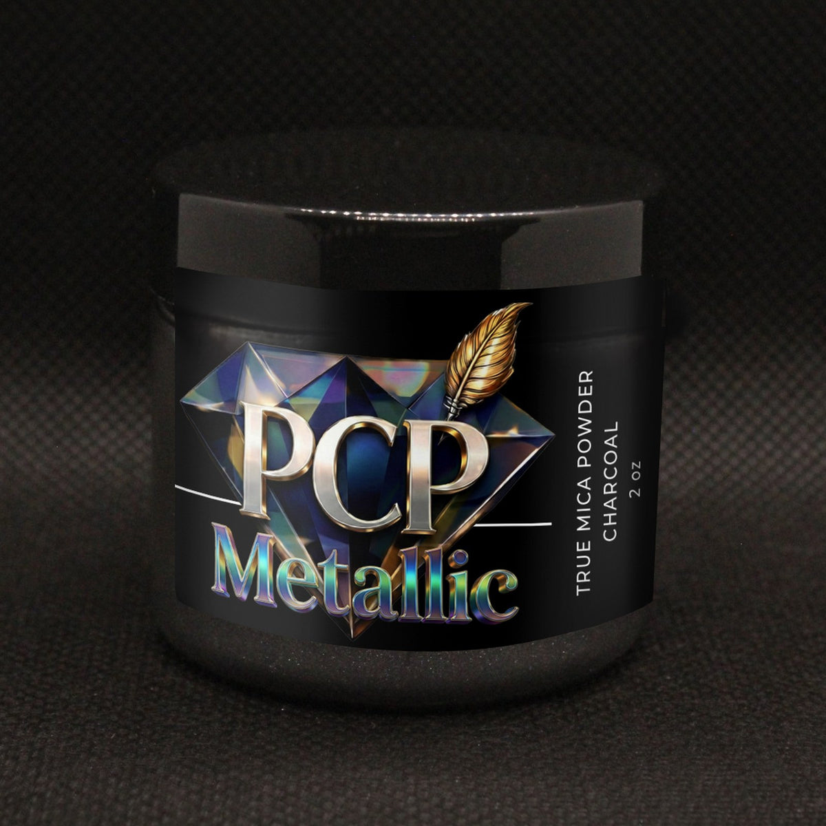 PCP Metallic Mica Powder - Charcoal, 2 oz jar