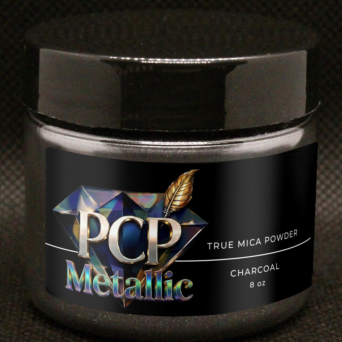 PCP Metallic Mica Powder - Charcoal, 8 oz jar