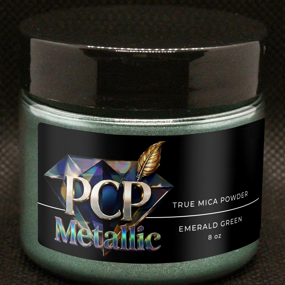 PCP Metallic Mica Powder - Emerald Green, 8 oz jar
