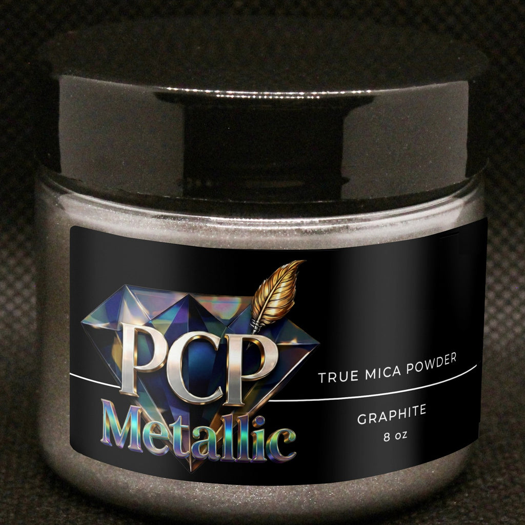 PCP Metallic Mica Powder - Graphite, 8 oz jar