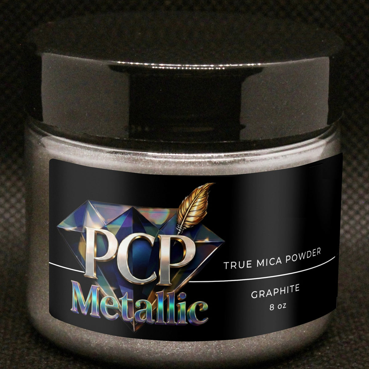PCP Metallic Mica Powder - Graphite, 8 oz jar