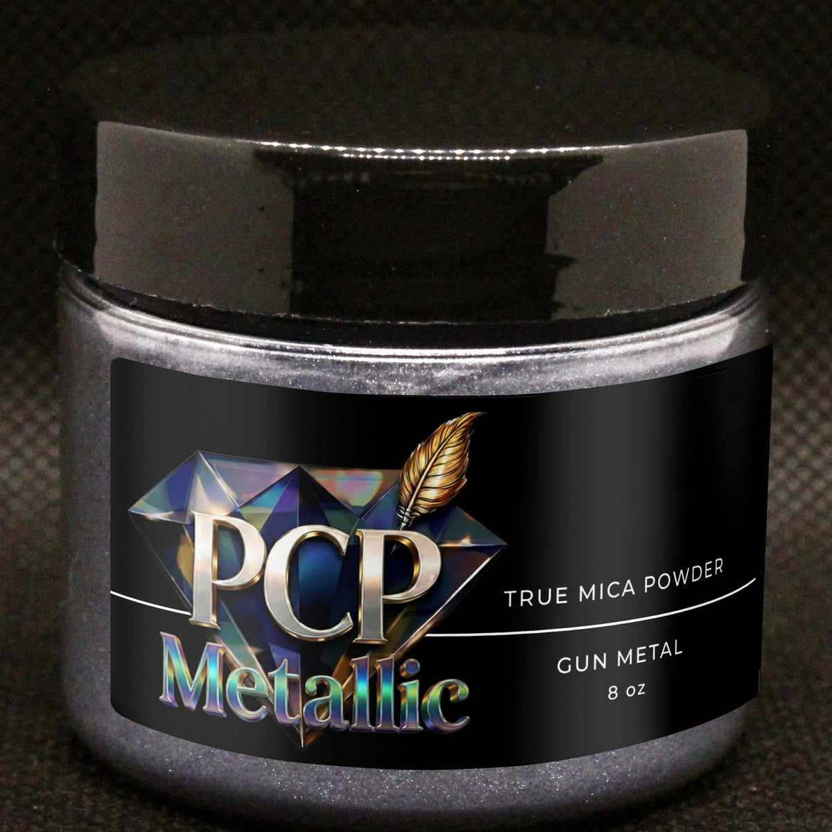 PCP Metallic Mica Powder - Gun Metal, 8 oz jar