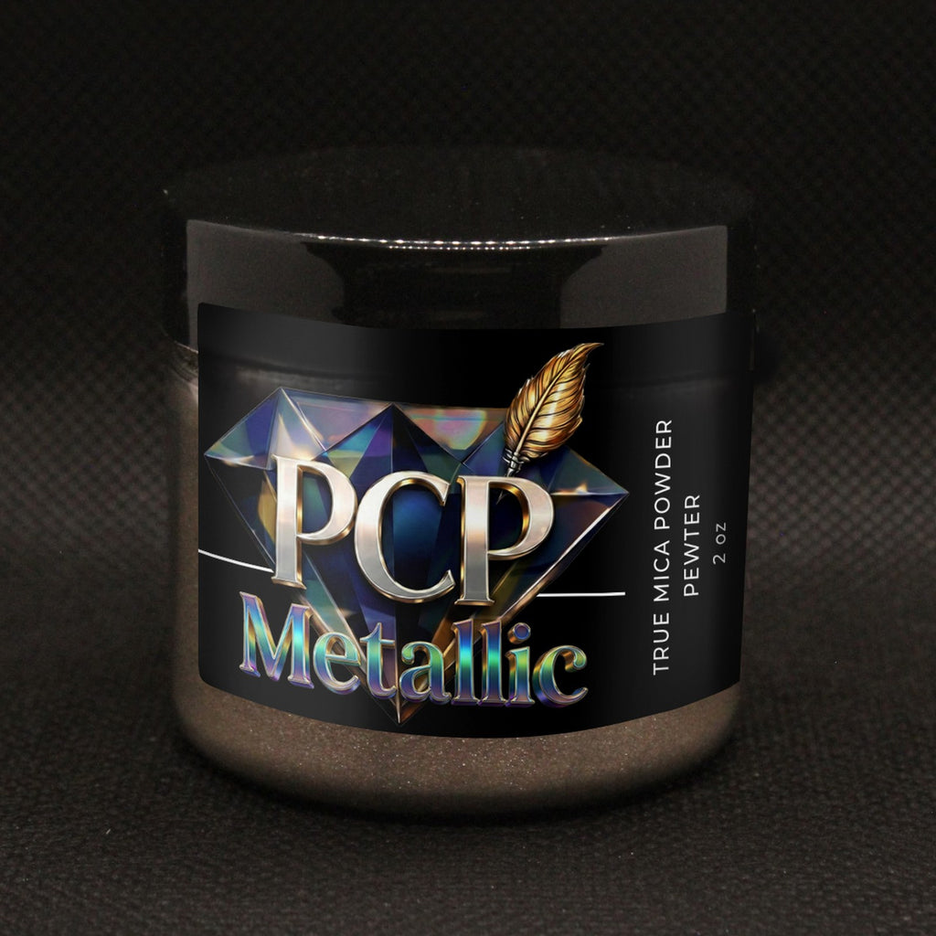PCP Metallic Mica Powder - Pewter, 2 oz jar