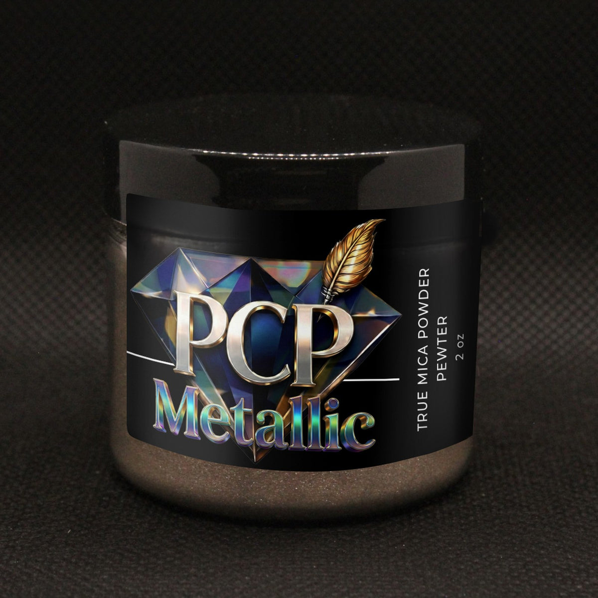 PCP Metallic Mica Powder - Pewter, 2 oz jar