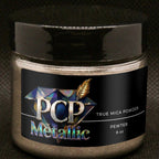 PCP Metallic Mica Powder - Pewter, 8 oz jar