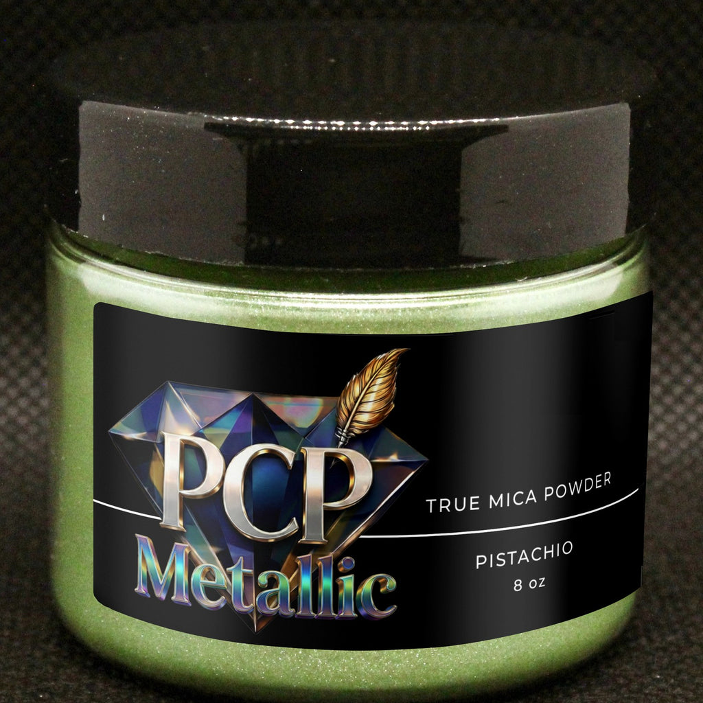 PCP Metallic Mica Powder - Pistachio, 8 oz jar