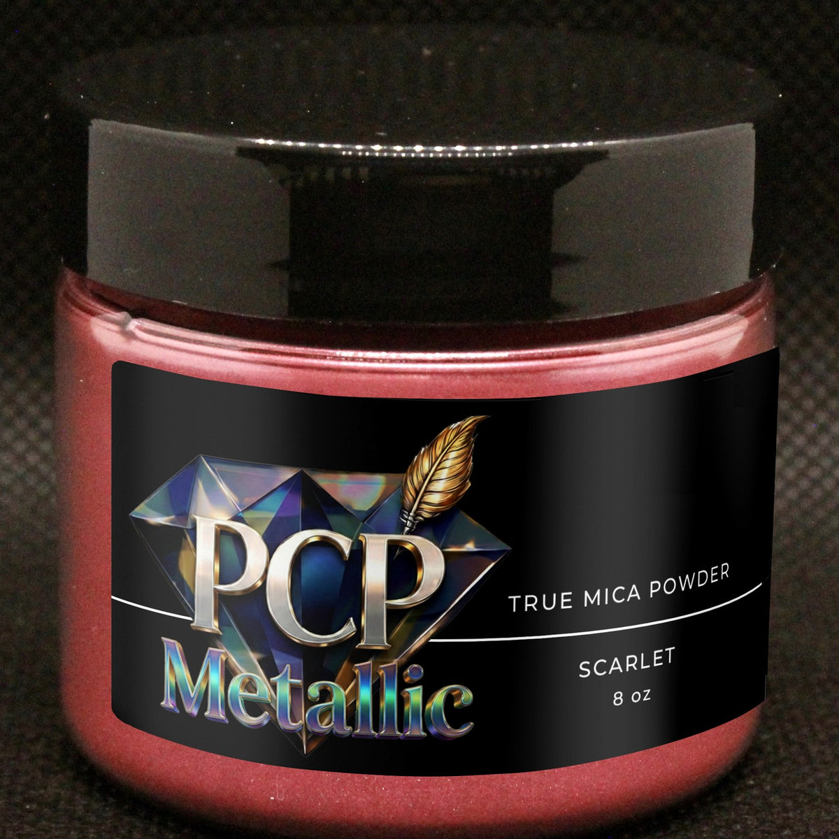 PCP Metallic Mica Powder - Scarlet, 8 oz jar
